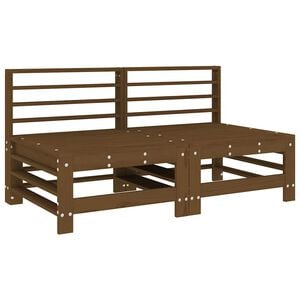 vidaXL Garden Middle Sofas 2 pcs Honey Brown Solid Wood Pine