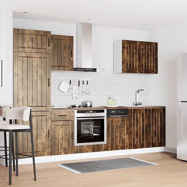 vidaXL 7 Piece Kitchen Cabinet Set Lucca Smoked Oak Engineered Wood