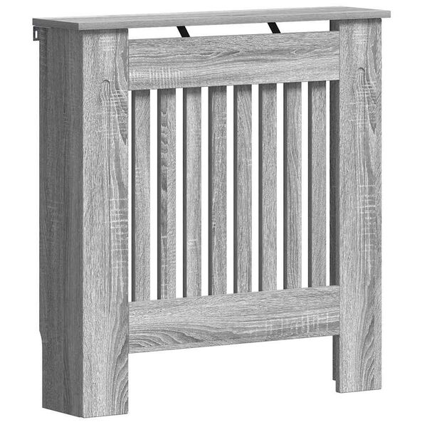 vidaXL Radiator Cover Grey Sonoma 78 x 19 x 81.5 cm Engineered Wood