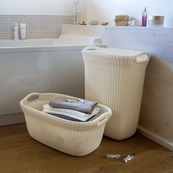 Curver Laundry Basket Knit 40L Creamy White