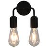 vidaXL Wall Light with Filament Bulbs 2 W Black E27
