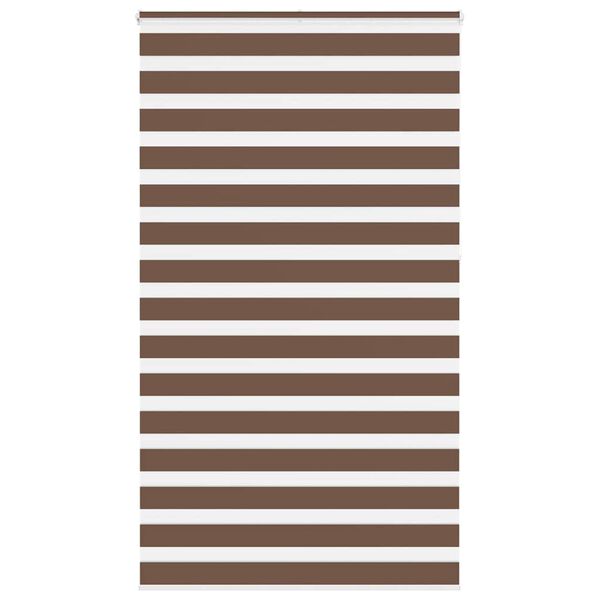 vidaXL Zebra Blind Brown 135x230 cm Fabric Width 130.9 cm Polyester