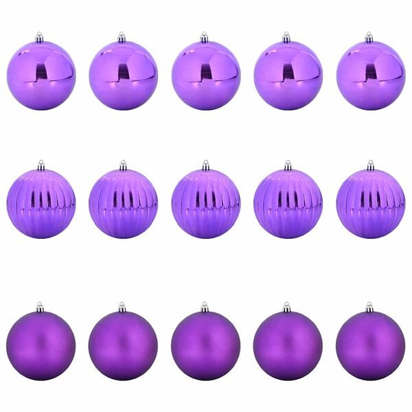 vidaXL Christmas Bauble Set 15 pcs Lilac Plastic