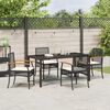 vidaXL Garden Dining Set 5 pcs Black Poly Rattan