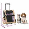 vidaXL Pet Trolley 3-in-1 Design Sand 48x32x(57-106) cm Oxford Fabric