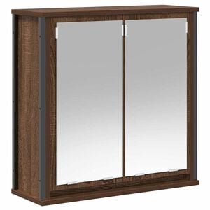 vidaXL Bathroom Wall Cabinet with Mirror Brown Oak 60x21x60 cm