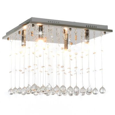 vidaXL Ceiling Lamp with Crystal Beads Silver Cubic G9