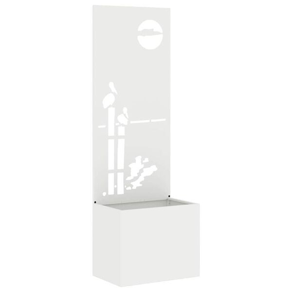 vidaXL Garden Privacy Screen White 50 x 140 cm Cold-rolled steel