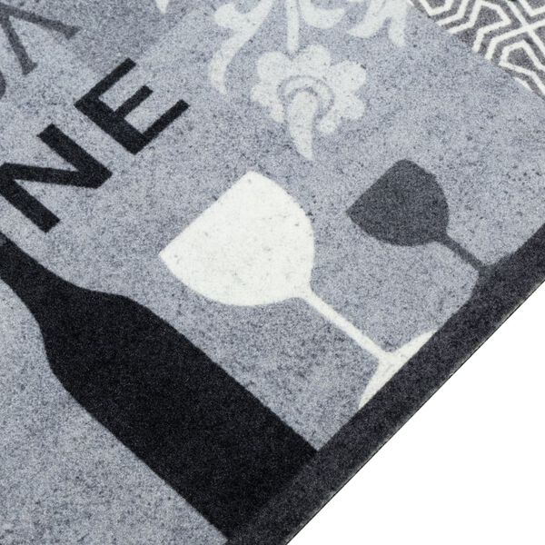 vidaXL Kitchen Rug Washable Wine Grey 45x150 cm Velvet