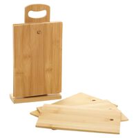 Excellent Houseware 7 Piece Chopping Board Set with Stand Bamboo