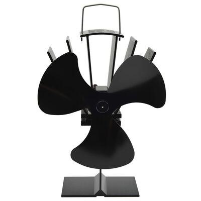 vidaXL Heat Powered Stove Fan 3 Blades Black | vidaXL.co.uk