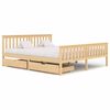 vidaXL Bed Frame without Mattress with 2 Drawers Solid Wood 180x200 cm