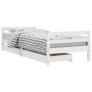 vidaXL Kids Bed Frame with Drawers White 80x200 cm Solid Wood Pine