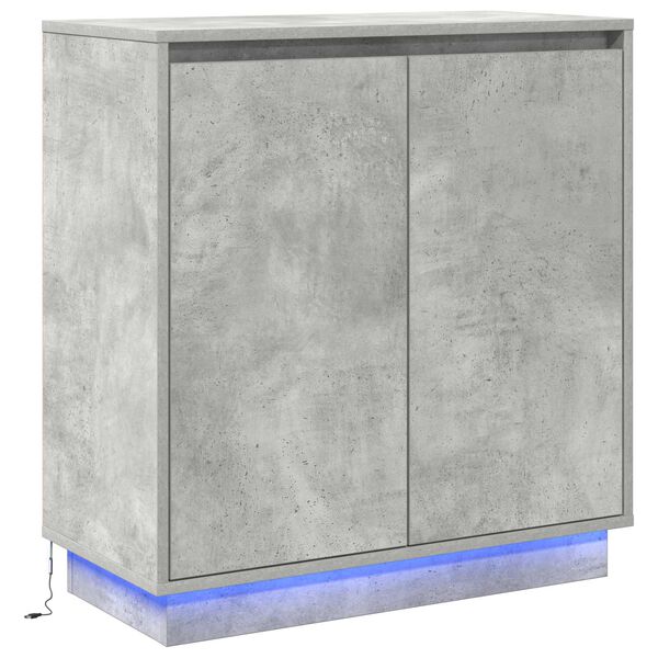 vidaXL LED Sideboard Concrete Grey 71 x 34.5 x 75 cm Engineered Wood