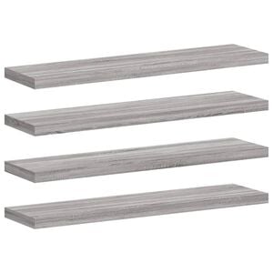 vidaXL Wall Shelves 4 pcs Grey Sonoma 40x10x1,5 cm Engineered Wood