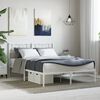 vidaXL Metal Bed Frame without Mattress with Headboard White 140x190cm