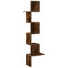 vidaXL Wall Corner Shelf Smoked Oak 32x32x127,5 cm Engineered Wood