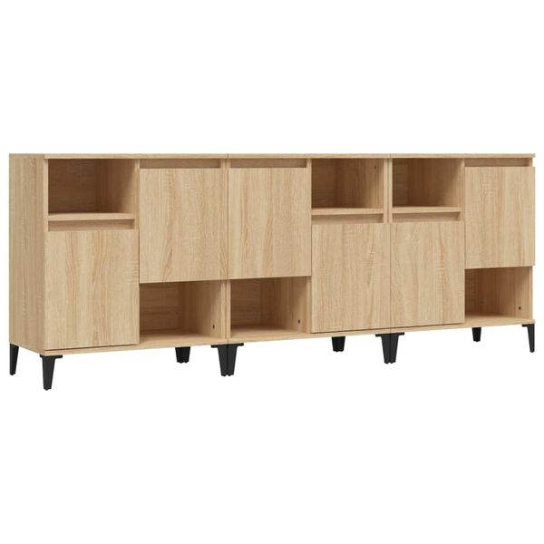 vidaXL Sideboards 3 pcs Sonoma Oak 60x35x70 cm Engineered Wood