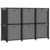 vidaXL 6-Cube Display Shelf with Boxes Black 103x30x72.5 cm Fabric