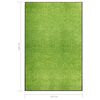 vidaXL Doormat Washable Green 120x180 cm