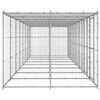 vidaXL Outdoor Dog Kennel Galvanised Steel with Roof 19.36 m&sup2;