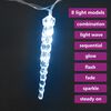 vidaXL Christmas Icicle Lights 40pcs Cold White Acrylic Remote Control