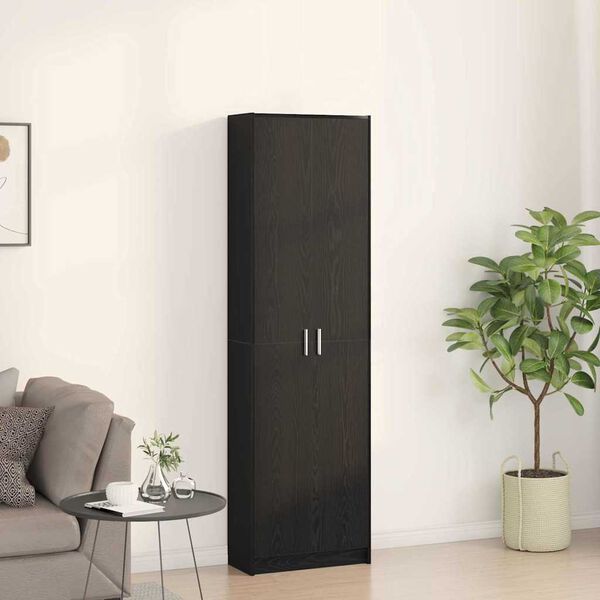 vidaXL Wardrobe with Shelf Black Oak 55 x 25 x 189 cm Engineered Wood