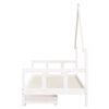 vidaXL Kids Bed Frame with Drawers White 90x200 cm Solid Wood Pine