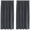 vidaXL Blackout Curtains 2 pcs Light Grey 140 x 175 cm Velvet