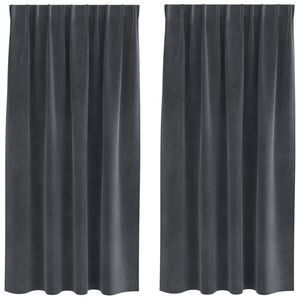vidaXL Blackout Curtains 2 pcs Light Grey 140 x 175 cm Velvet