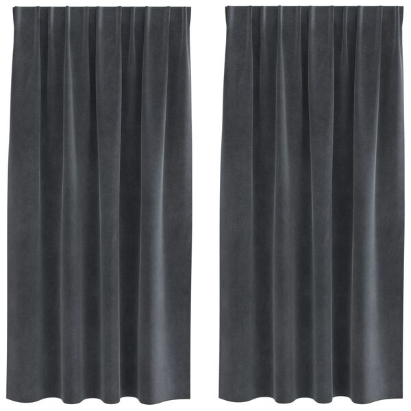 vidaXL Blackout Curtains 2 pcs Light Grey 140 x 175 cm Velvet