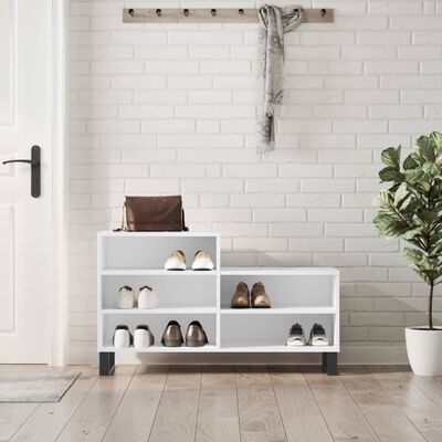 vidaXL Shoe Cabinet White 102x36x60 cm Engineered Wood