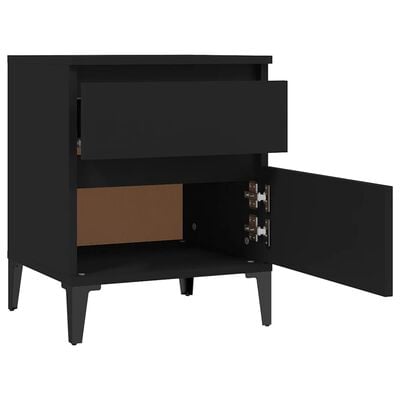 vidaXL Bedside Cabinet Black 40x35x50 cm