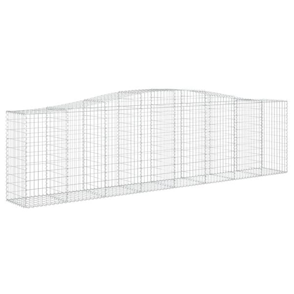 vidaXL Arched Gabion Baskets 2 pcs 400x50x100/120 cm Galvanised Iron