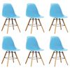 vidaXL Dining Chairs 6 pcs Blue Plastic