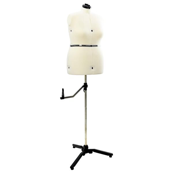 vidaXL Adjustable Dress Form Female Height Adjustable Cream L Velvet