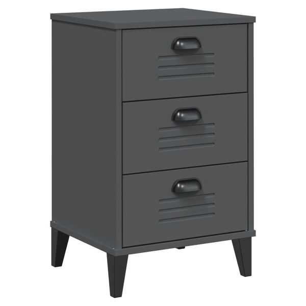 vidaXL Bedside Cabinet VIKEN Anthracite Grey Engineered Wood