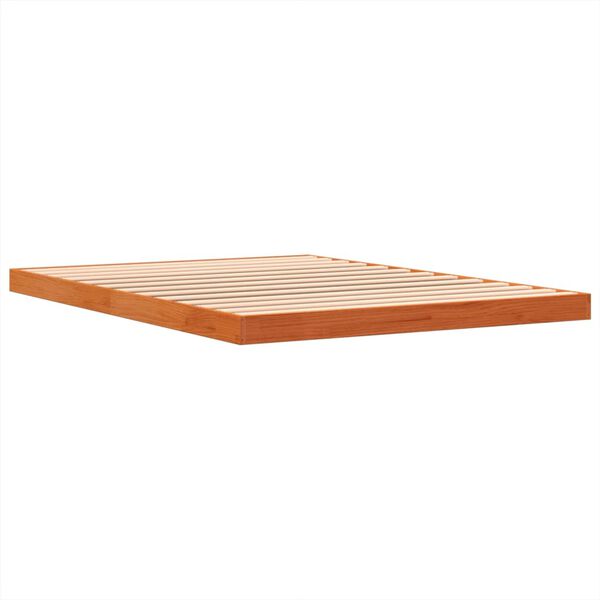 vidaXL Bed Frame without Mattress Wax Brown 140x190 cm Solid Wood Pine