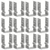 vidaXL Fence Anchors 12 pcs Silver 9x6x15 cm Galvanised Steel