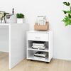 vidaXL Rolling Cabinet High Gloss White 46x36x59 cm Engineered Wood