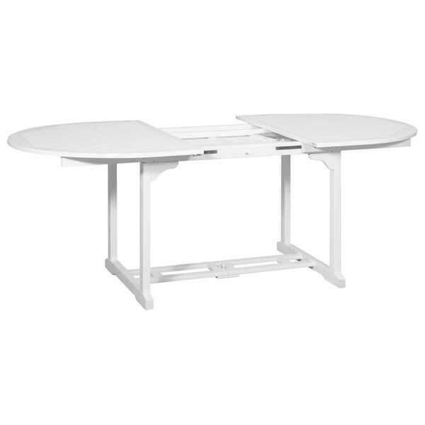 vidaXL 7 Piece Outdoor Dining Set Wood White with Extendable Table