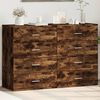 vidaXL Sideboards 2 pcs Smoked Oak 60x39x80 cm Engineered Wood