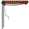 vidaXL Manual Retractable Awning with Posts 3.5x2.5 m Orange and Brown