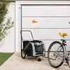 vidaXL Pet Bike Trailer Grey and Black Oxford Fabric and Iron