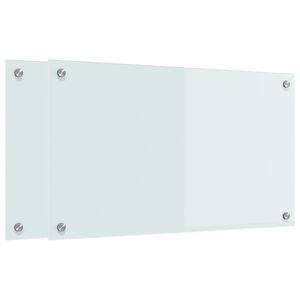 vidaXL Kitchen Backsplash 2 pcs White 70 x 40 cm Tempered Glass