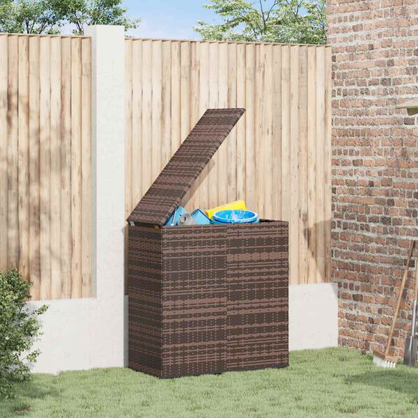 vidaXL Garden Cushion Box PE Rattan 100x49x103.5 cm Brown