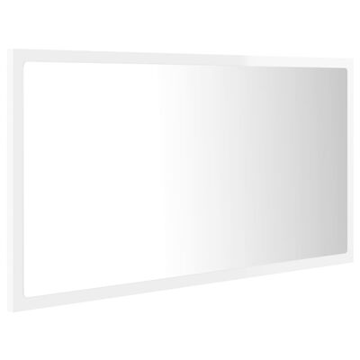 vidaXL LED Bathroom Mirror High Gloss White 80x8.5x37 cm Acrylic