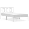 vidaXL Metal Bed Frame without Mattress with Headboard White 107x203cm