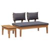 vidaXL Garden Bench 2 pcs Grey and Brown Solid Teak wood