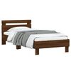 vidaXL Bed Frame without Mattress with LED Lights Brown Oak 75x190 cm Small Single